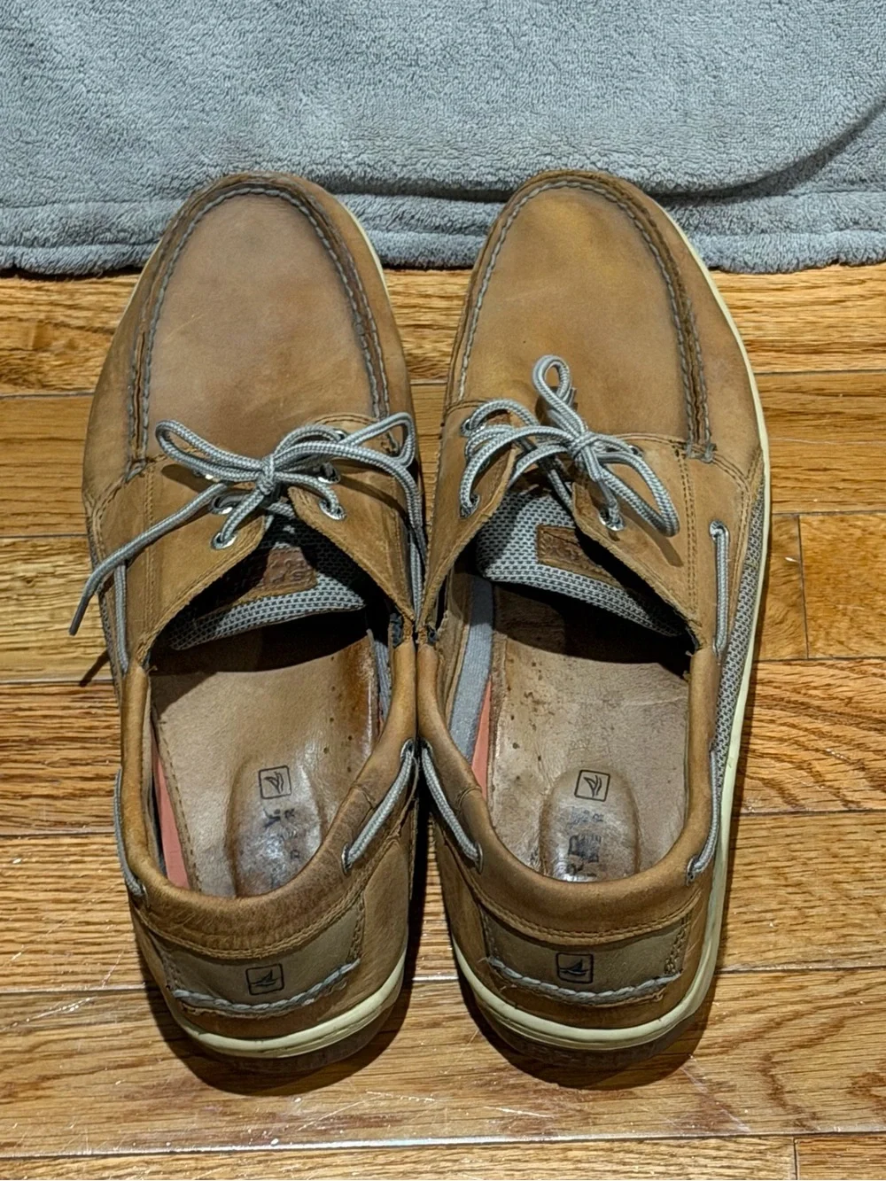 Sperry Top-Sider Men’s 14 M Brown Leather Boat Shoes Lace Up Casual Deck Preppy